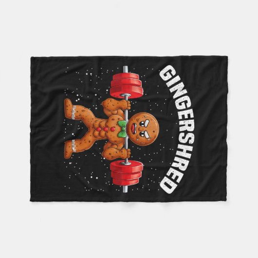 Gingershred Funny Gingerbread Man Gym Bodybuilding Fleecedecke (Vorderseite (Horizontal))