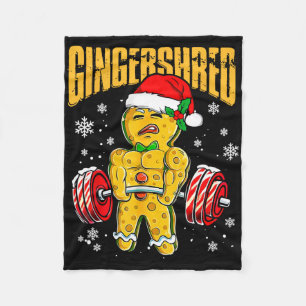 Gingershred Funny Gingerbread Man Gym Bodybuilding Fleecedecke