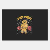 Gingershred Funny Gingerbread Man Gym Bodybuilding Geschenkpapier Set (Vorderseite)
