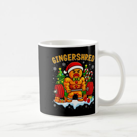 Gingershred Funny Gingerbread Man Gym Bodybuilding Kaffeetasse (Rechts)