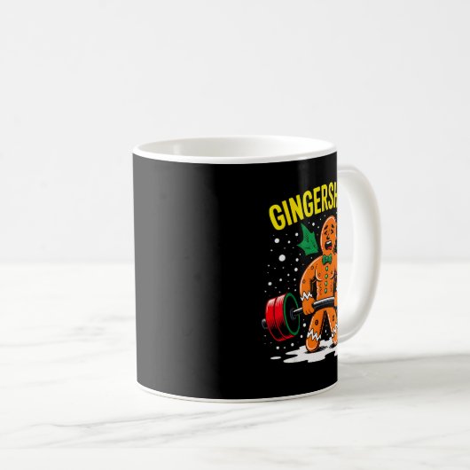 Gingershred Funny Gingerbread Man Gym Bodybuilding Kaffeetasse (VorderseiteRechts)