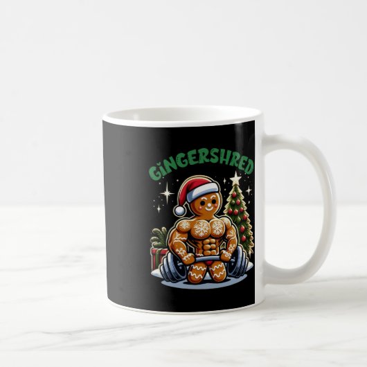 Gingershred Funny Gingerbread Man Gym Bodybuilding Kaffeetasse (Rechts)