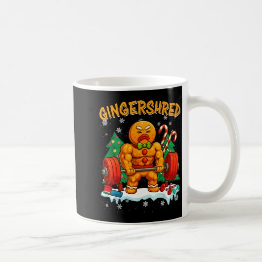Gingershred Funny Gingerbread Man Gym Bodybuilding Kaffeetasse (Rechts)