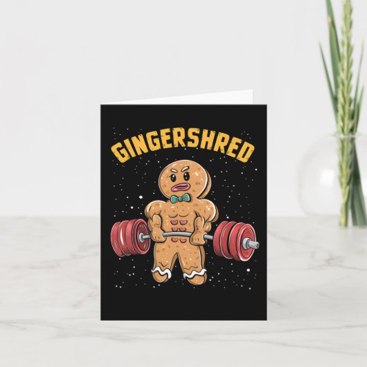 Gingershred Funny Gingerbread Man Gym Bodybuilding Karte (Vorderseite)