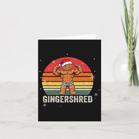 Gingershred Funny Gingerbread Man Gym Bodybuilding Karte (Vorderseite)