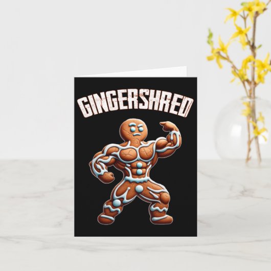 Gingershred Funny Gingerbread Man Gym Bodybuilding Karte (Gelbe Blume)