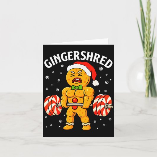 Gingershred Funny Gingerbread Man Gym Bodybuilding Karte (Vorderseite)