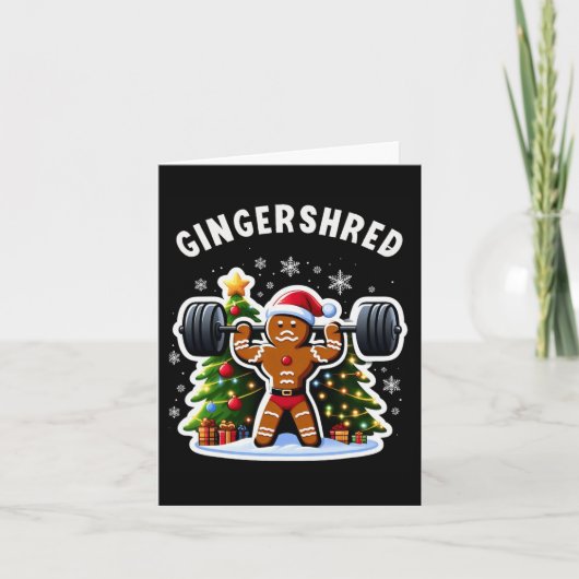 Gingershred Funny Gingerbread Man Gym Bodybuilding Karte (Vorderseite)
