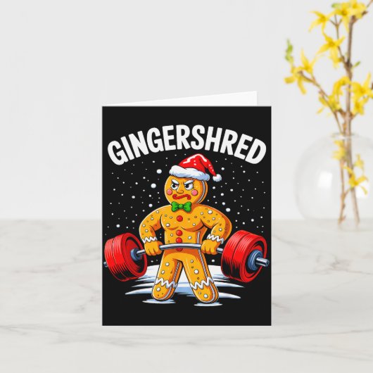 Gingershred Funny Gingerbread Man Gym Bodybuilding Karte (Gelbe Blume)