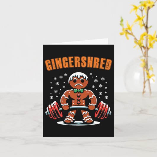 Gingershred Funny Gingerbread Man Gym Bodybuilding Karte (Gelbe Blume)
