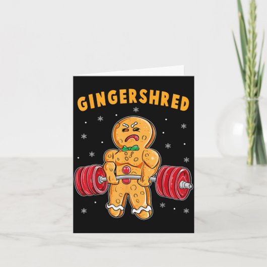 Gingershred Funny Gingerbread Man Gym Bodybuilding Karte (Vorderseite)