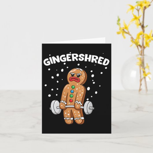 Gingershred Funny Gingerbread Man Gym Bodybuilding Karte (Gelbe Blume)