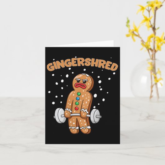 Gingershred Funny Gingerbread Man Gym Bodybuilding Karte (Gelbe Blume)