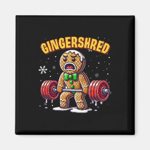 Gingershred Funny Gingerbread Man Gym Bodybuilding Magnet