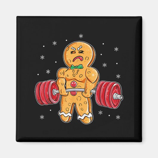 Gingershred Funny Gingerbread Man Gym Bodybuilding Magnet (Vorne)
