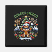 Gingershred Funny Gingerbread Man Gym Bodybuilding Magnet (Vorne)