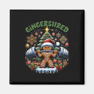 Gingershred Funny Gingerbread Man Gym Bodybuilding Magnet