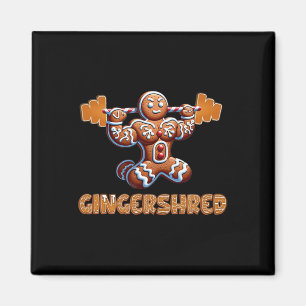 Gingershred Funny Gingerbread Man Gym Bodybuilding Magnet