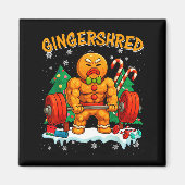 Gingershred Funny Gingerbread Man Gym Bodybuilding Magnet (Vorne)