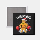Gingershred Funny Gingerbread Man Gym Bodybuilding Magnet (Vorderseite/Rückseite)
