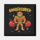 Gingershred Funny Gingerbread Man Gym Bodybuilding Magnet (Vorne)