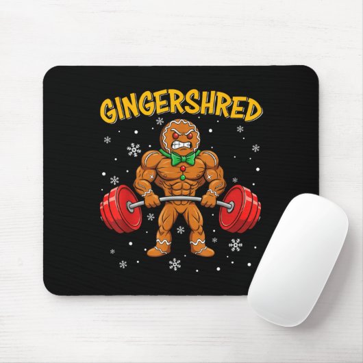Gingershred Funny Gingerbread Man Gym Bodybuilding Mousepad (Mit Mouse)