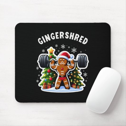 Gingershred Funny Gingerbread Man Gym Bodybuilding Mousepad (Mit Mouse)