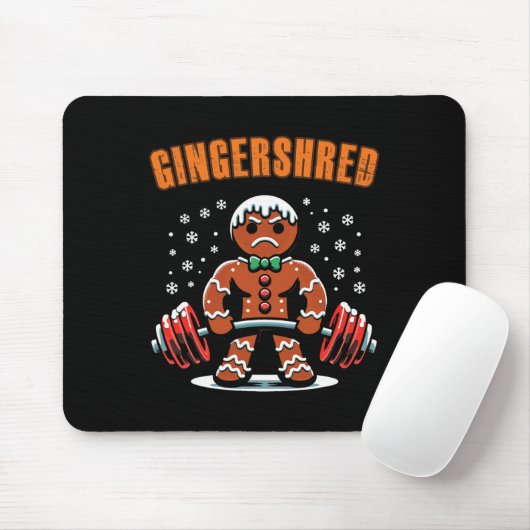 Gingershred Funny Gingerbread Man Gym Bodybuilding Mousepad (Mit Mouse)