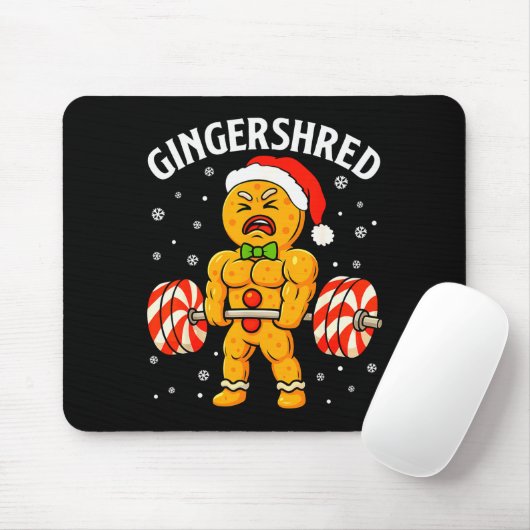 Gingershred Funny Gingerbread Man Gym Bodybuilding Mousepad (Mit Mouse)