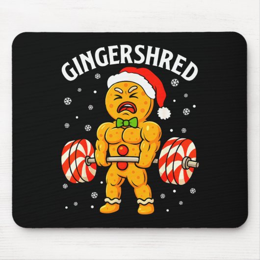 Gingershred Funny Gingerbread Man Gym Bodybuilding Mousepad (Vorne)
