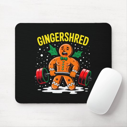 Gingershred Funny Gingerbread Man Gym Bodybuilding Mousepad (Mit Mouse)