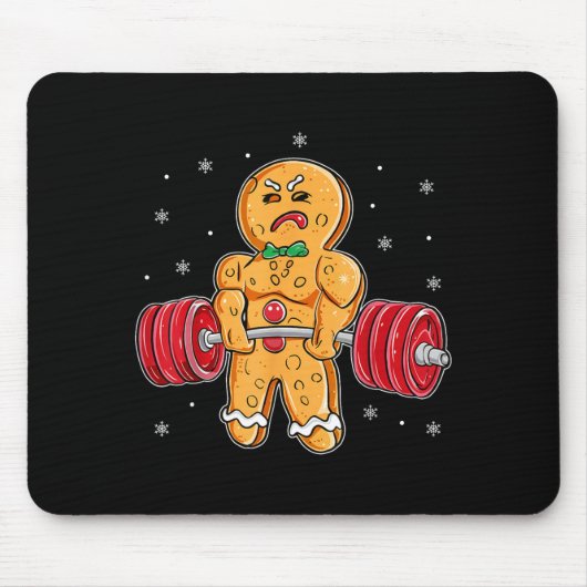 Gingershred Funny Gingerbread Man Gym Bodybuilding Mousepad (Vorne)