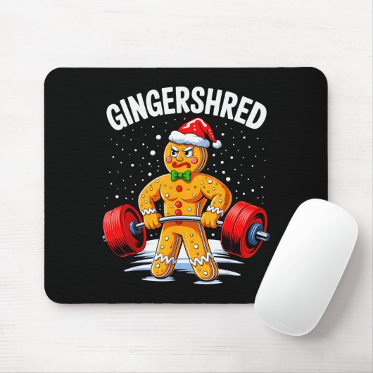 Gingershred Funny Gingerbread Man Gym Bodybuilding Mousepad (Mit Mouse)