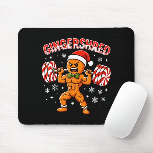 Gingershred Funny Gingerbread Man Gym Bodybuilding Mousepad (Mit Mouse)