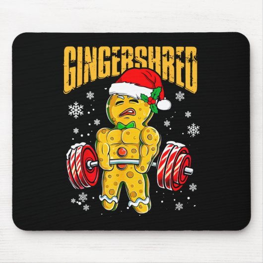 Gingershred Funny Gingerbread Man Gym Bodybuilding Mousepad (Vorne)