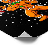 Gingershred Funny Gingerbread Man Gym Bodybuilding Poster (Ecke)