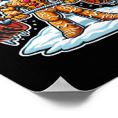 Gingershred Funny Gingerbread Man Gym Bodybuilding Poster (Ecke)