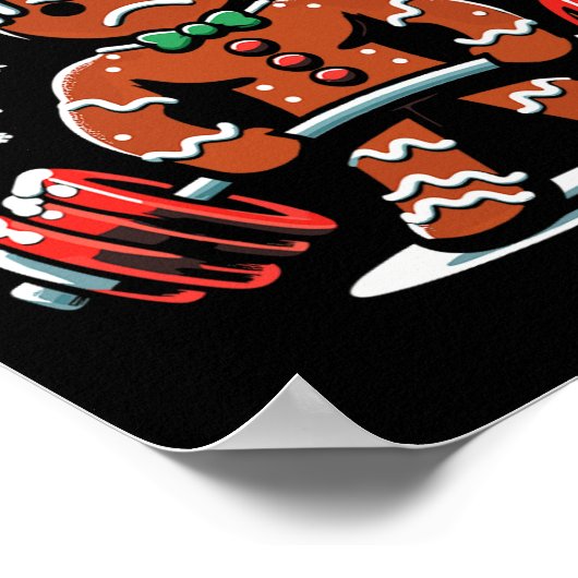 Gingershred Funny Gingerbread Man Gym Bodybuilding Poster (Ecke)