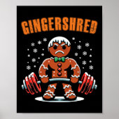 Gingershred Funny Gingerbread Man Gym Bodybuilding Poster (Vorne)