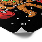 Gingershred Funny Gingerbread Man Gym Bodybuilding Poster (Ecke)