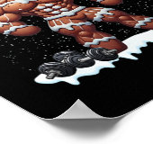 Gingershred Funny Gingerbread Man Gym Bodybuilding Poster (Ecke)