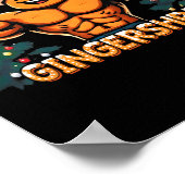 Gingershred Funny Gingerbread Man Gym Bodybuilding Poster (Ecke)