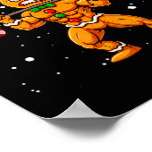 Gingershred Funny Gingerbread Man Gym Bodybuilding Poster (Ecke)