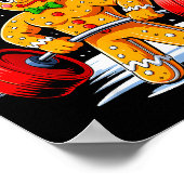 Gingershred Funny Gingerbread Man Gym Bodybuilding Poster (Ecke)