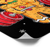 Gingershred Funny Gingerbread Man Gym Bodybuilding Poster (Ecke)