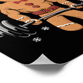 Gingershred Funny Gingerbread Man Gym Bodybuilding Poster (Ecke)