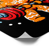 Gingershred Funny Gingerbread Man Gym Bodybuilding Poster (Ecke)