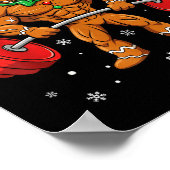 Gingershred Funny Gingerbread Man Gym Bodybuilding Poster (Ecke)
