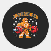 Gingershred Funny Gingerbread Man Gym Bodybuilding Runder Aufkleber (Vorderseite)
