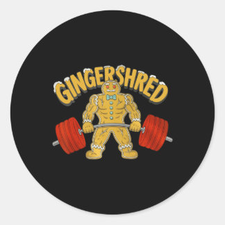 Gingershred Funny Gingerbread Man Gym Bodybuilding Runder Aufkleber